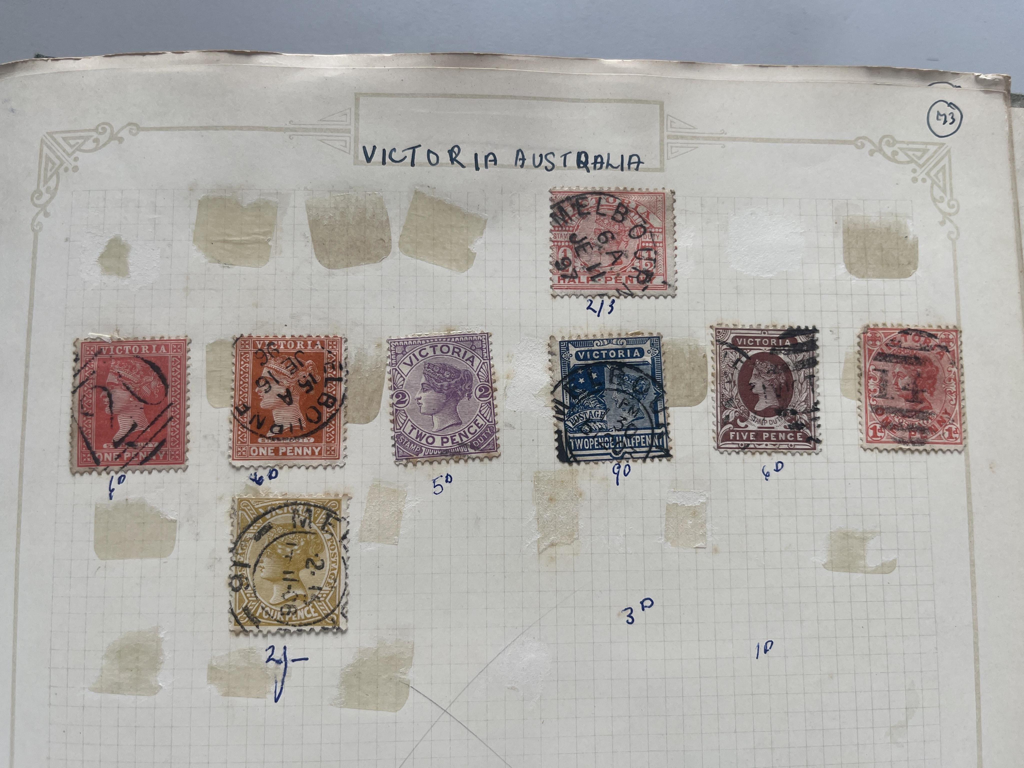 New Imperial postage stamp album and The Gascoyne Philatelic album containing 1d black, 1d reds 1d blue, Trinidad five shillings and another with Victorian 2/6d Victoria to George VI British & Commonwealth stamps etc (2